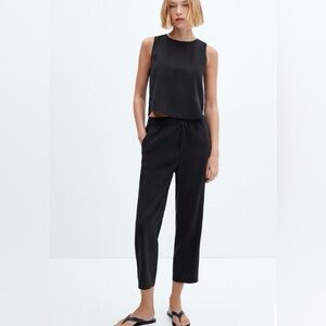 Mango Drawstring Waist Trousers M